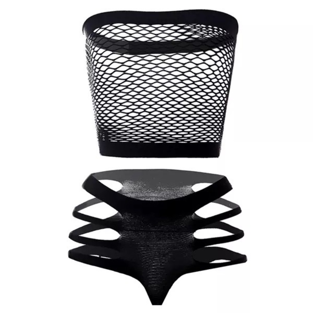 Women Fishnet Hollow Out Backless Lingerie - Picture 4 of 6
